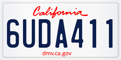 CA license plate 6UDA411