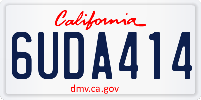 CA license plate 6UDA414