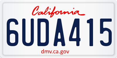 CA license plate 6UDA415