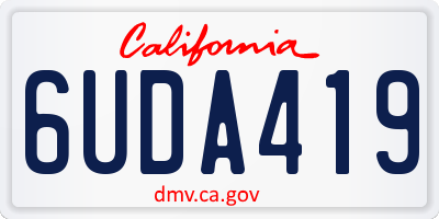 CA license plate 6UDA419
