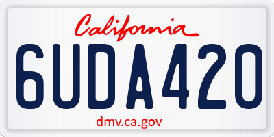 CA license plate 6UDA420