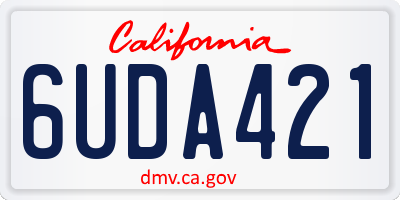 CA license plate 6UDA421