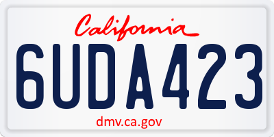 CA license plate 6UDA423