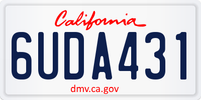 CA license plate 6UDA431
