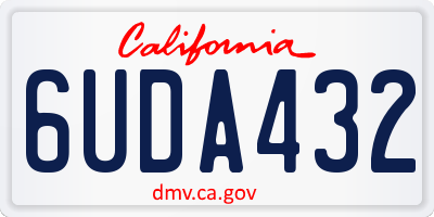 CA license plate 6UDA432