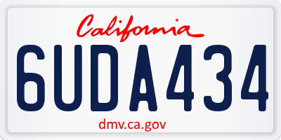 CA license plate 6UDA434