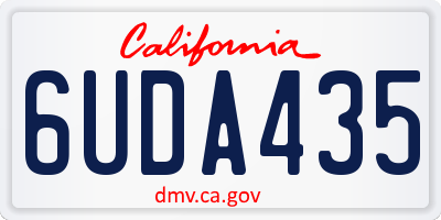 CA license plate 6UDA435