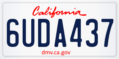 CA license plate 6UDA437