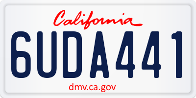 CA license plate 6UDA441