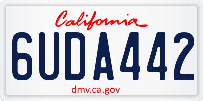 CA license plate 6UDA442