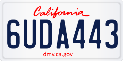 CA license plate 6UDA443