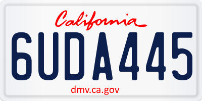 CA license plate 6UDA445