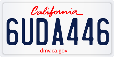 CA license plate 6UDA446