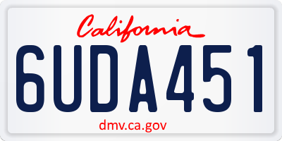 CA license plate 6UDA451