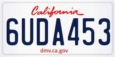 CA license plate 6UDA453