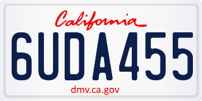 CA license plate 6UDA455