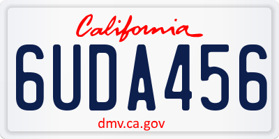 CA license plate 6UDA456