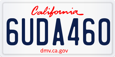 CA license plate 6UDA460