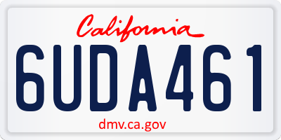 CA license plate 6UDA461