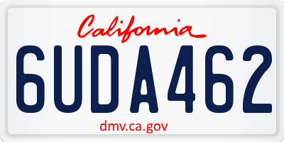 CA license plate 6UDA462
