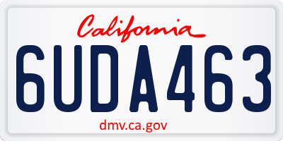 CA license plate 6UDA463