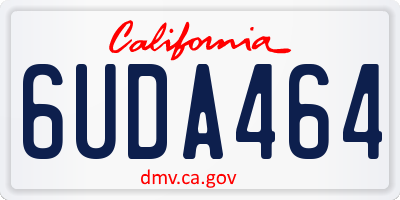 CA license plate 6UDA464