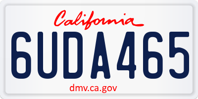 CA license plate 6UDA465