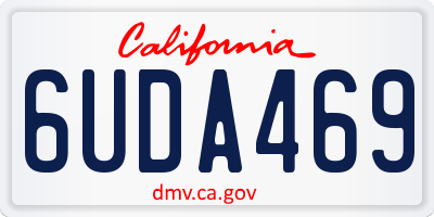 CA license plate 6UDA469
