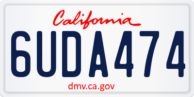 CA license plate 6UDA474