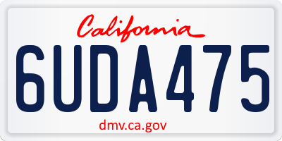 CA license plate 6UDA475
