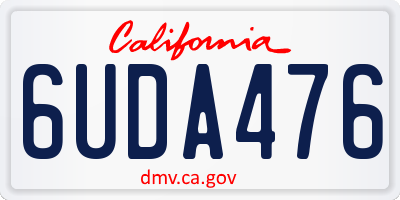 CA license plate 6UDA476