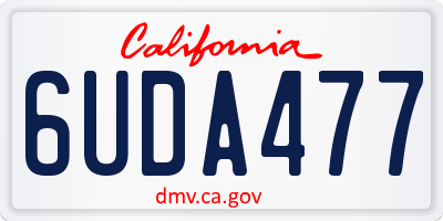 CA license plate 6UDA477