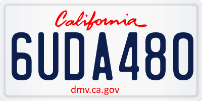 CA license plate 6UDA480