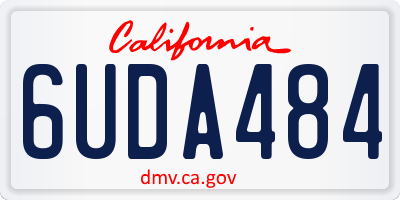 CA license plate 6UDA484