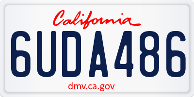 CA license plate 6UDA486