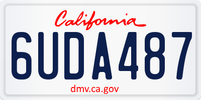 CA license plate 6UDA487
