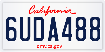CA license plate 6UDA488