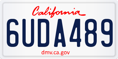CA license plate 6UDA489