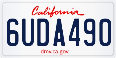 CA license plate 6UDA490