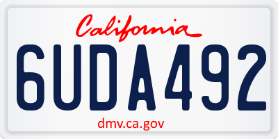 CA license plate 6UDA492