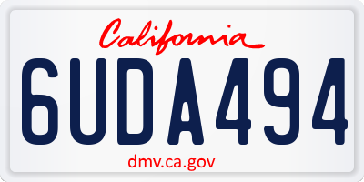 CA license plate 6UDA494