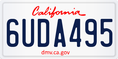 CA license plate 6UDA495