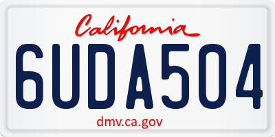 CA license plate 6UDA504