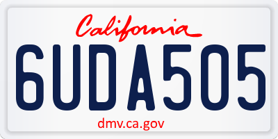 CA license plate 6UDA505