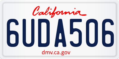 CA license plate 6UDA506