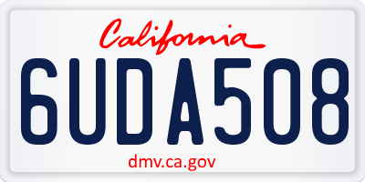 CA license plate 6UDA508