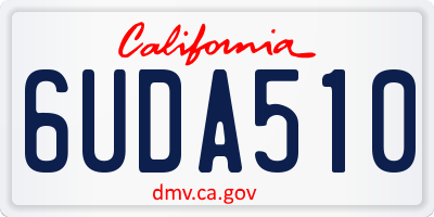 CA license plate 6UDA510