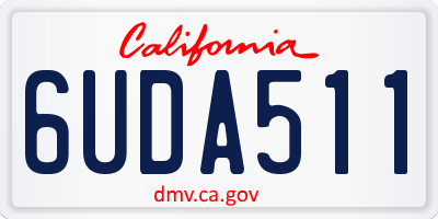 CA license plate 6UDA511