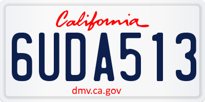 CA license plate 6UDA513