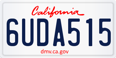 CA license plate 6UDA515